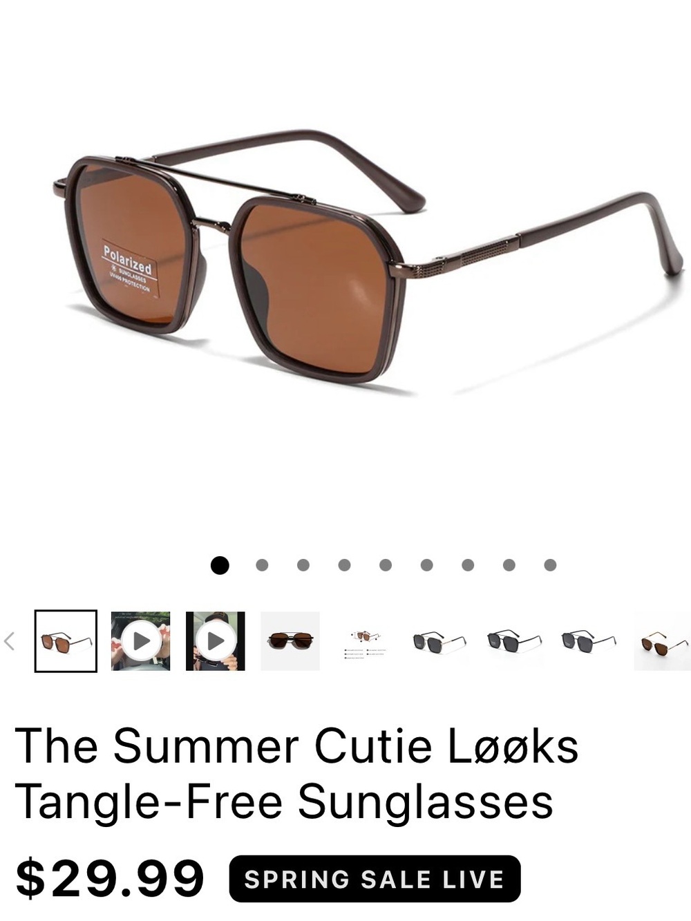 Brown Polarized Women's Sunglasses - Tangle-Free Style